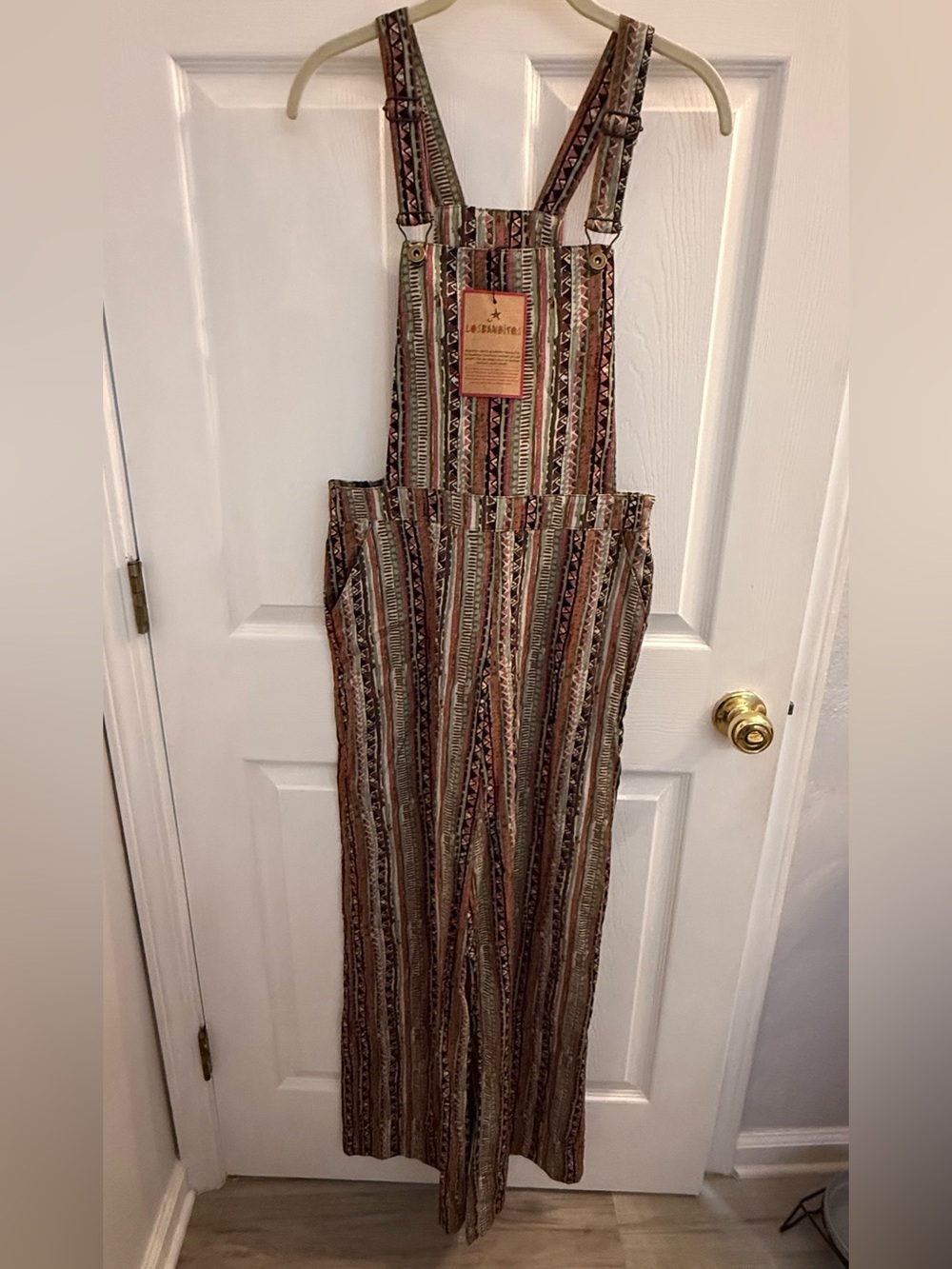 Striped Boho Wide-Leg Overalls - Multicolor
